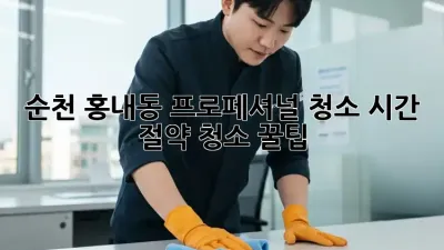 순천 홍내동 프로페셔널 청소: 시간 절약 청소 꿀팁